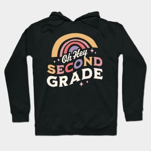 Oh Hey Second Grade Back To School Students Teacher Rainbow Hoodie